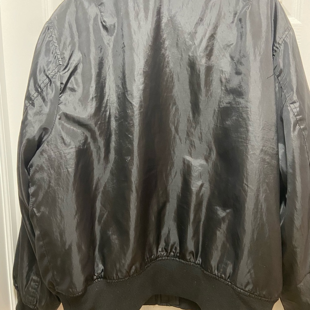 Yoki Men's Black Bomber Jacket with Patches - Picture 7 of 7